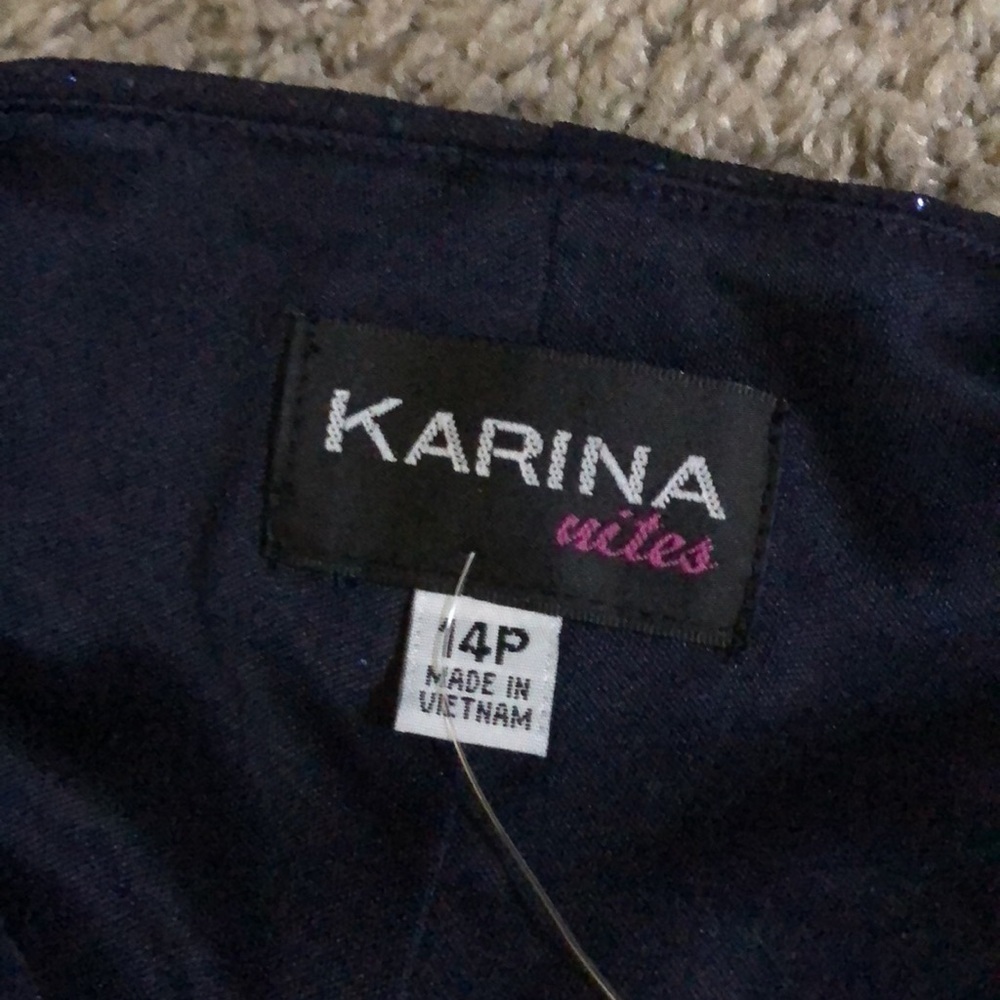 Karina Navy Blue Dress with Glitter Accents - Picture 8 of 10